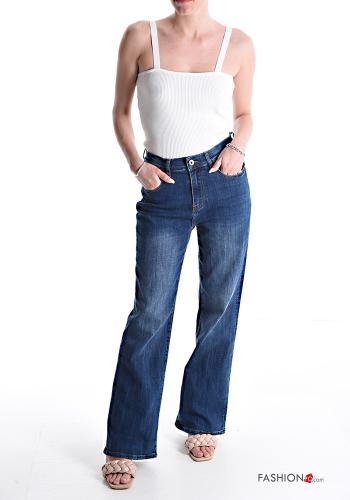wide leg Cotton Jeans with pockets - ph 5