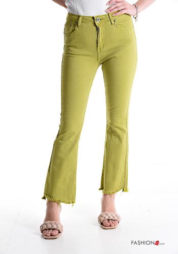 Cotton Trousers with pockets with fringe