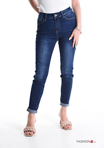 Jeans in Cotone skinny con tasche