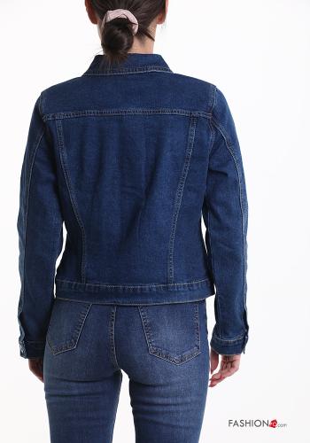 denim Cotton Jacket with buttons with pockets - ph 2