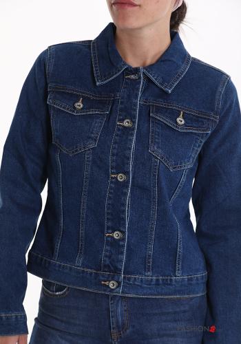 denim Cotton Jacket with buttons with pockets - ph 4