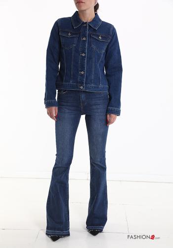 denim Cotton Jacket with buttons with pockets - ph 5
