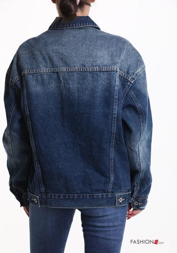 Denim Jacke aus Baumwolle mit Knöpfen mit Taschen - ph 2