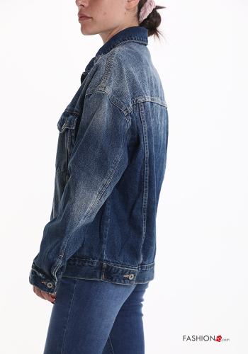 Denim Jacke aus Baumwolle mit Knöpfen mit Taschen - ph 3