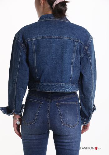 Denim kurz Jacke aus Baumwolle mit Knöpfen - ph 2