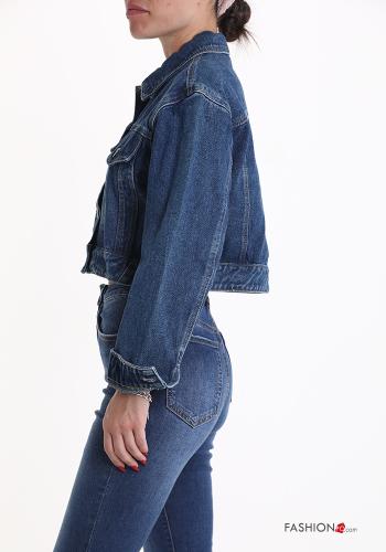 Denim kurz Jacke aus Baumwolle mit Knöpfen - ph 3