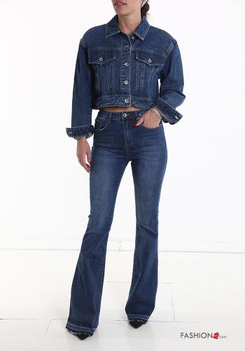 Denim kurz Jacke aus Baumwolle mit Knöpfen - ph 5