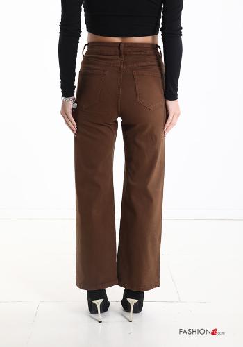 Pantalone in Cotone vita alta metallizzato con tasche - ph 2