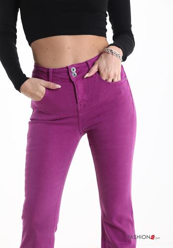 ausgestellte Hose aus Baumwolle mit Taschen - ph 4