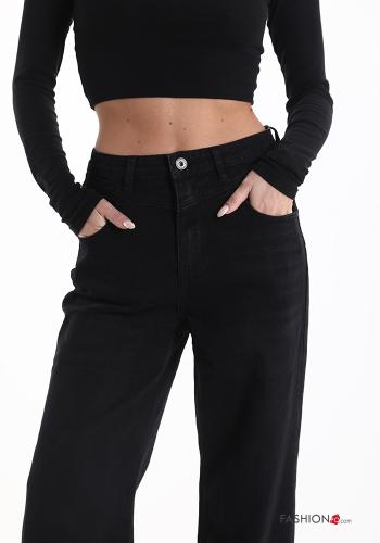 Calças em Algodão wide leg com bolsos - ph 4