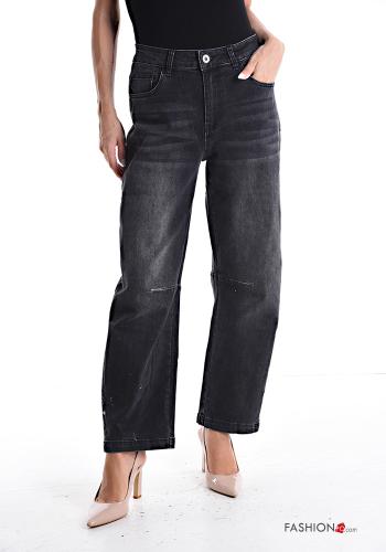 denim Cotton Jeans with pockets with zip - ph 1