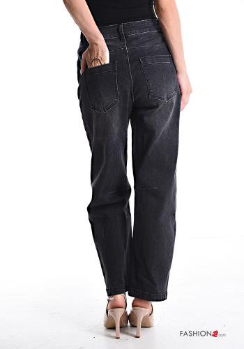 denim Cotton Jeans with pockets with zip - ph 2