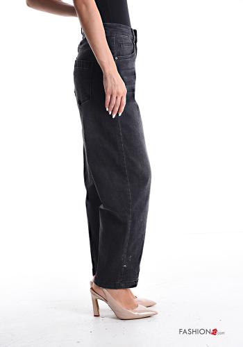denim Cotton Jeans with pockets with zip - ph 3