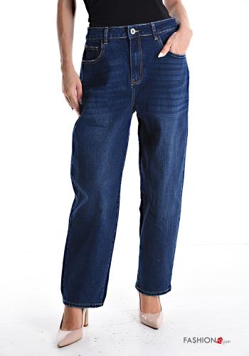 Jeans in Cotone denim con tasche con zip - ph 1