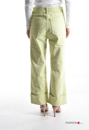 Jeans in Cotone denim wide leg con tasche con bottoni con zip - ph 2