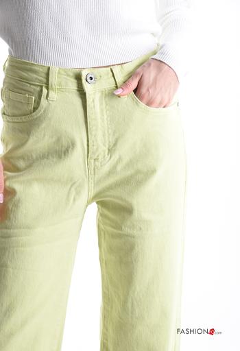 Jeans in Cotone denim wide leg con tasche con bottoni con zip - ph 4