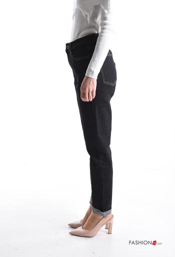 Jeans in Cotone denim con tasche con bottoni con zip - ph 3