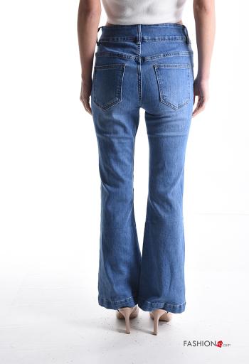 denim Cotton Jeans with buttons with zip with pockets - ph 2