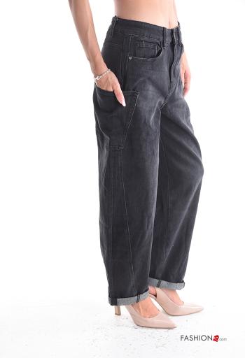 Calças de ganga em Algodão denim com bolsos com botões com fecho - ph 3