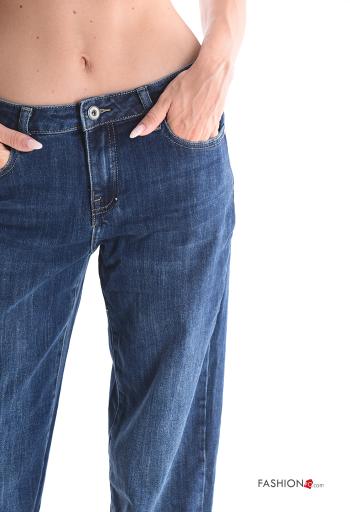 denim Cotton Jeans with buttons with zip with pockets - ph 4