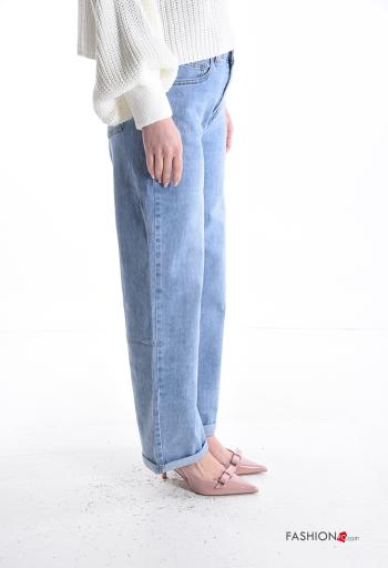 Jeans in Cotone con tasche con bottoni con zip - ph 3