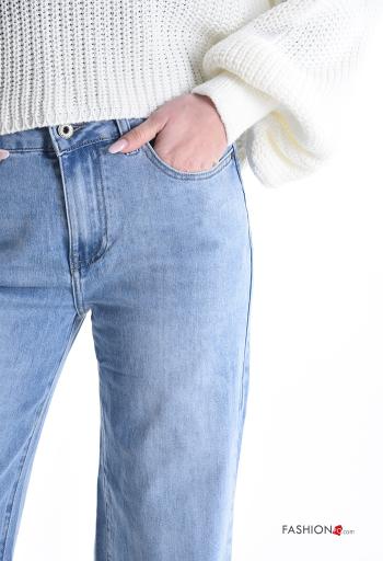 Jeans in Cotone con tasche con bottoni con zip - ph 4