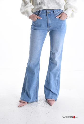 denim Cotton Jeans with buttons with zip with pockets - ph 1