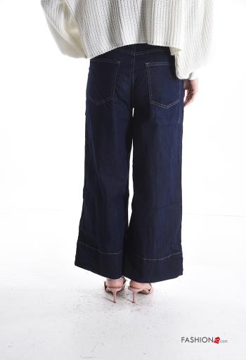 Denim Jeans aus Baumwolle mit Knöpfen mit Reißverschluss mit Taschen - ph 2