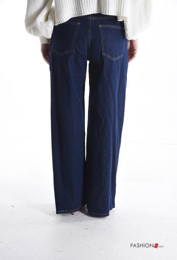 Vaqueros de Algodón wide leg con bolsillos con cremallera con botones - ph 2