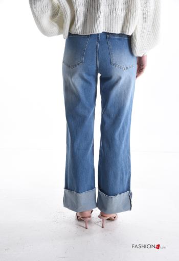 denim Cotton Jeans with buttons with zip with pockets - ph 2