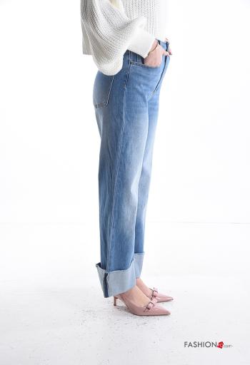 denim Cotton Jeans with buttons with zip with pockets - ph 3