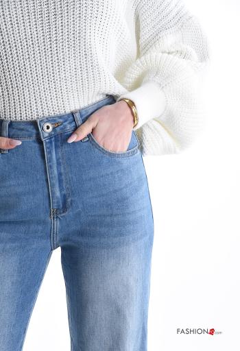 denim Cotton Jeans with buttons with zip with pockets - ph 4