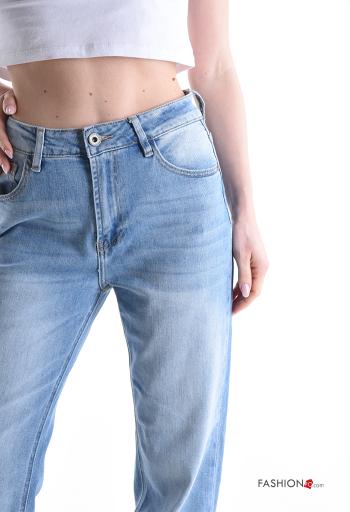 denim Cotton Jeans with buttons with zip with pockets - ph 4