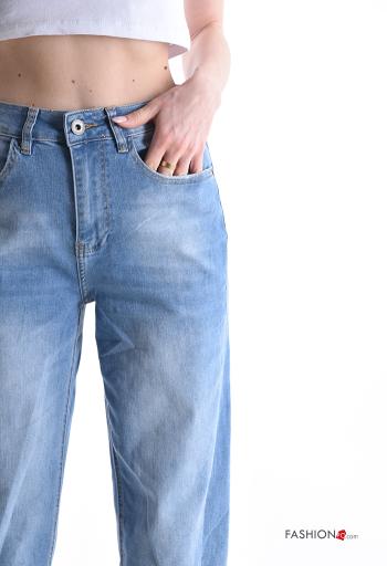 denim Cotton Jeans with buttons with zip with pockets - ph 4