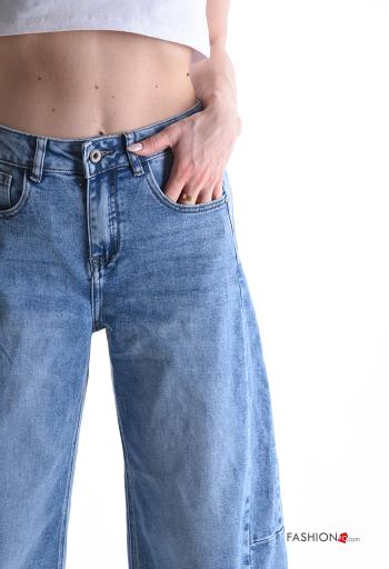 denim Cotton Jeans with buttons with zip with pockets - ph 4