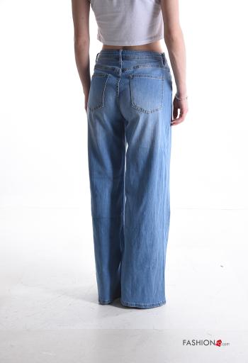 Jeans en Coton en denim longue à boutons avec fermeture éclair - ph 2