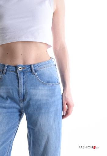 Jeans en Coton en denim longue à boutons avec fermeture éclair - ph 4