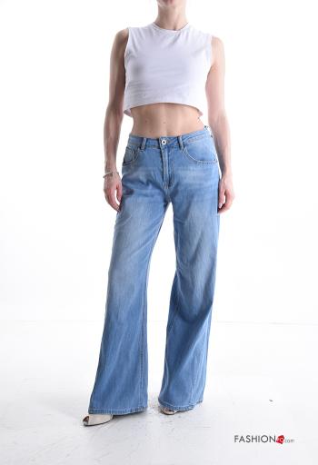 Jeans en Coton en denim longue à boutons avec fermeture éclair - ph 5