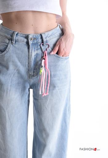 denim long Cotton Jeans with buttons with zip - ph 4