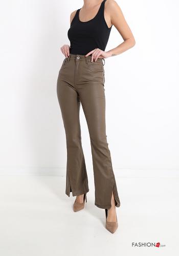 faux leather flared Trousers with pockets - ph 5