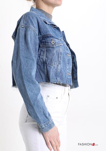 Denim Jacke aus Baumwolle mit Knöpfen mit Taschen - ph 3