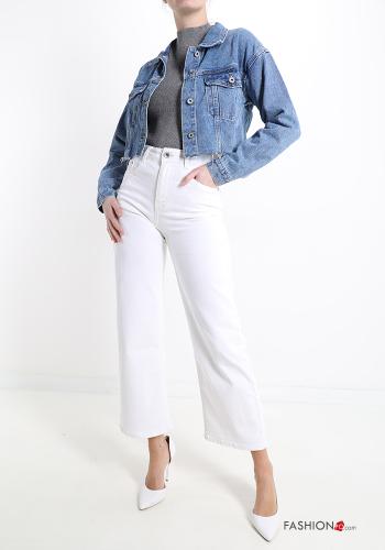 Denim Jacke aus Baumwolle mit Knöpfen mit Taschen - ph 5