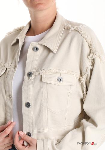 Giacca in Cotone denim con bottoni - ph 4