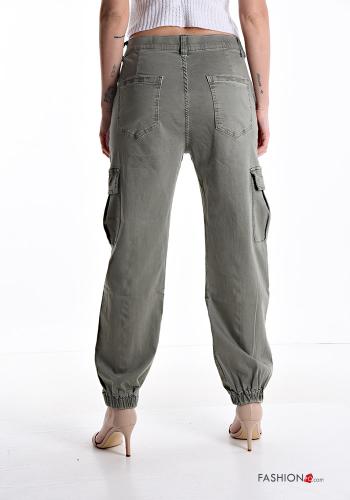 denim Cotton Jeans with pockets with elastic - ph 2