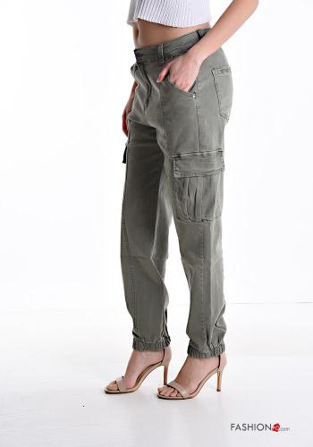 denim Cotton Jeans with pockets with elastic - ph 3