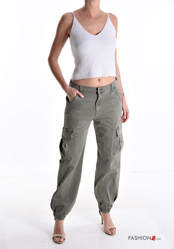 denim Cotton Jeans with pockets with elastic - ph 5