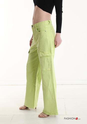 wide leg Cotton Jeans with pockets - ph 3
