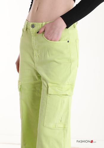 wide leg Cotton Jeans with pockets - ph 4