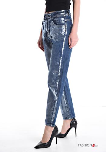 Jeans in Cotone metallizzato con tasche - ph 3
