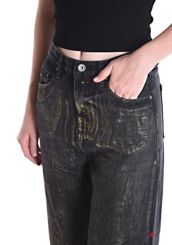 Jeans in Cotone vita alta metallizzato con tasche - ph 4
